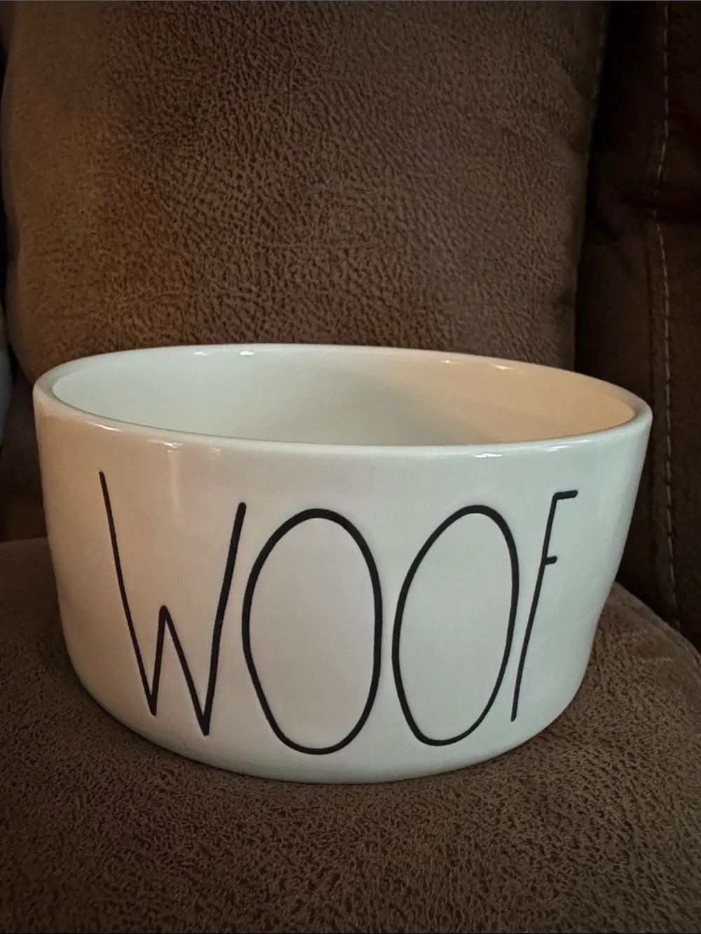 Rae Dunn Cream Ceramic Dog Bowl